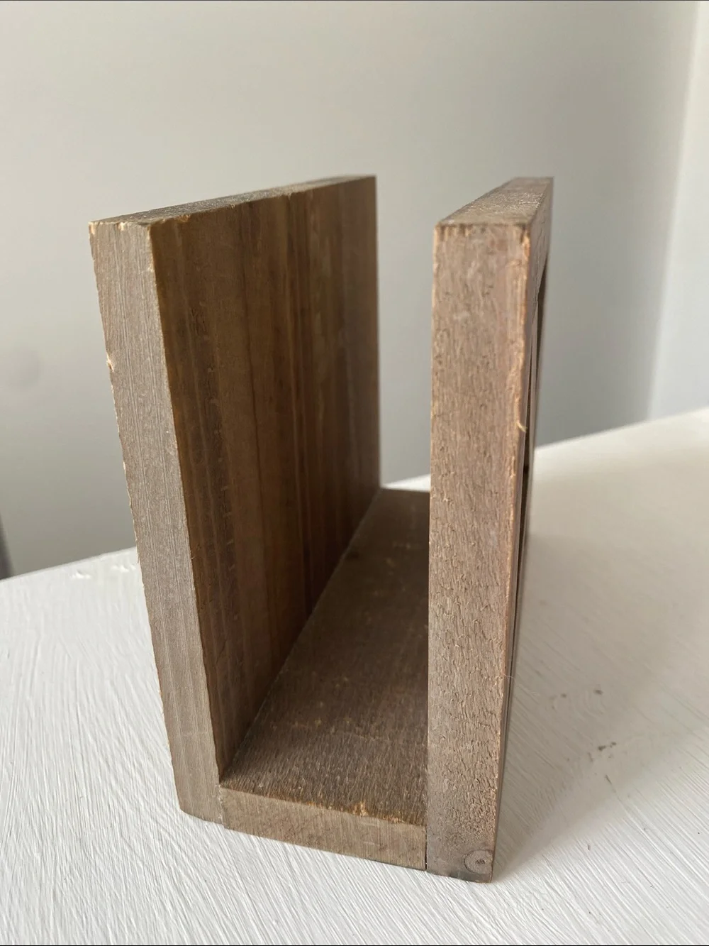 Rustic Wood & Galvanized Metal Napkin Holder Farmhouse Kitchen